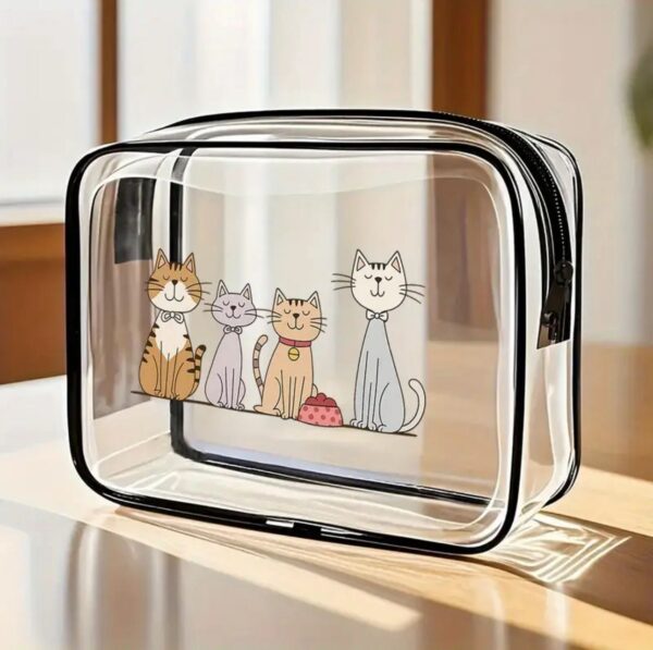 Porta Viaje Transparente Gatitos